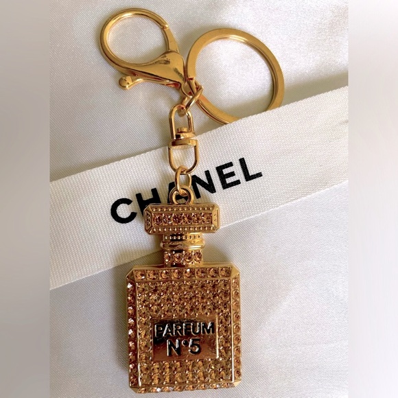 Beautiful Gold Tone Keychain or Bag Charm with Rhinestones, NWOT! - Picture 4 of 6